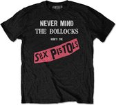 Sex Pistols Heren Tshirt -S- Never Mind The Bollocks Zwart