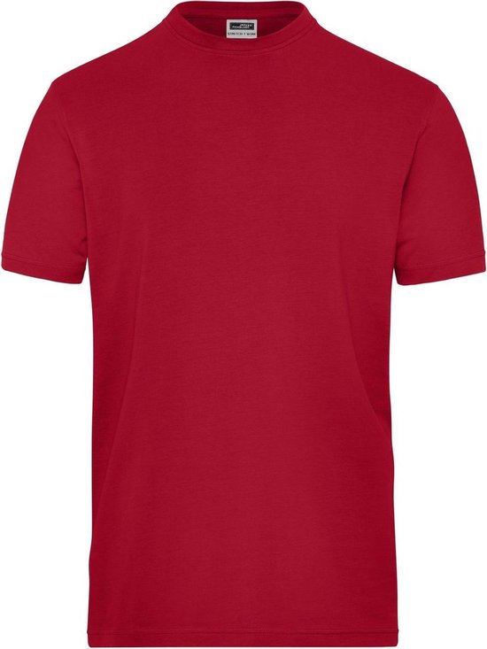 James and Nicholson Heren Organisch Katoenen Stretch T-Shirt (Rood)