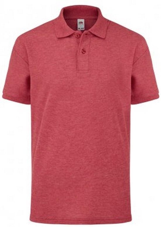 Fruit of the Loom Kinderen /Kinder Poly/ Katoen Piqué-Poloshirt Voor Kinderen. (Heather Rood)