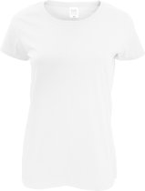 Fruit Of The Loom Dames/ Vrouwen Dames-Fit Original T-Shirt met Korte Mouwen (Wit)