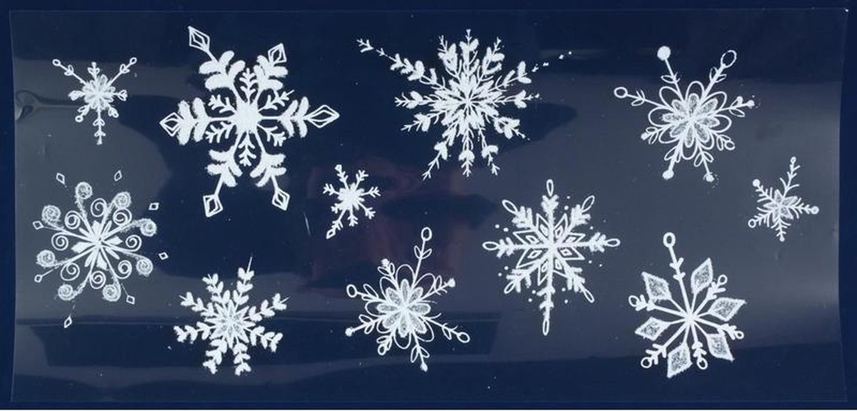 Étoile de Noël paillettes Fenêtre Autocollants Réutilisables blanche S'accroche Décoration XMA170