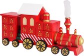 - Kerst Adventskalender 2020 - Winter Kerstlocomotief kersttrein - Adventskalender Hout - 42cm x 23cm x 11cm - Kerst 2020