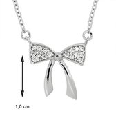 Blinx Jewels Zilveren Hanger Strikje Stenen Zirkonia incl. Ketting