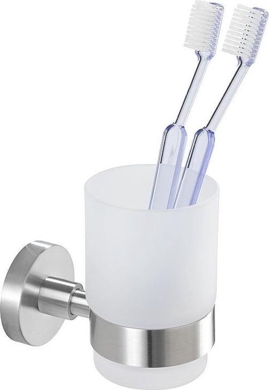 Wenko Brosse à Dents Acier Inoxydable 7 X 10,5 X 9,5 Cm Argent Mat