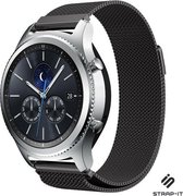 Milanees Smartwatch bandje - Geschikt voor  Samsung Gear S3 Classic & Frontier Milanees bandje - zwart - Strap-it Horlogeband / Polsband / Armband