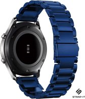 Stalen Smartwatch bandje - Geschikt voor  Garmin Vivomove HR stalen band - blauw - Strap-it Horlogeband / Polsband / Armband