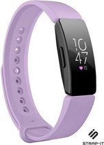 Siliconen Smartwatch bandje - Geschikt voor Fitbit Inspire / Inspire HR / Inspire 2 silicone band - lila - Strap-it Horlogeband / Polsband / Armband - Maat: Maat L