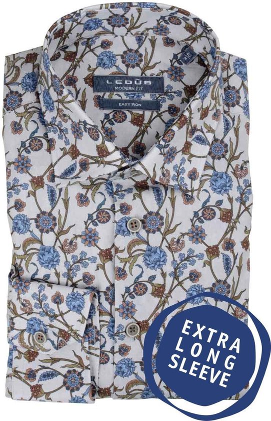 Ledub mouwlengte 7 overhemd Modern Fit grijs print | bol.com