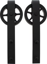 Intersteel Set van 2 hangrollen Wheel 340 mm mat zwart