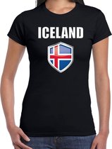 IJsland landen t-shirt zwart dames - IJslandse landen shirt / kleding - EK / WK / Olympische spelen Iceland outfit L