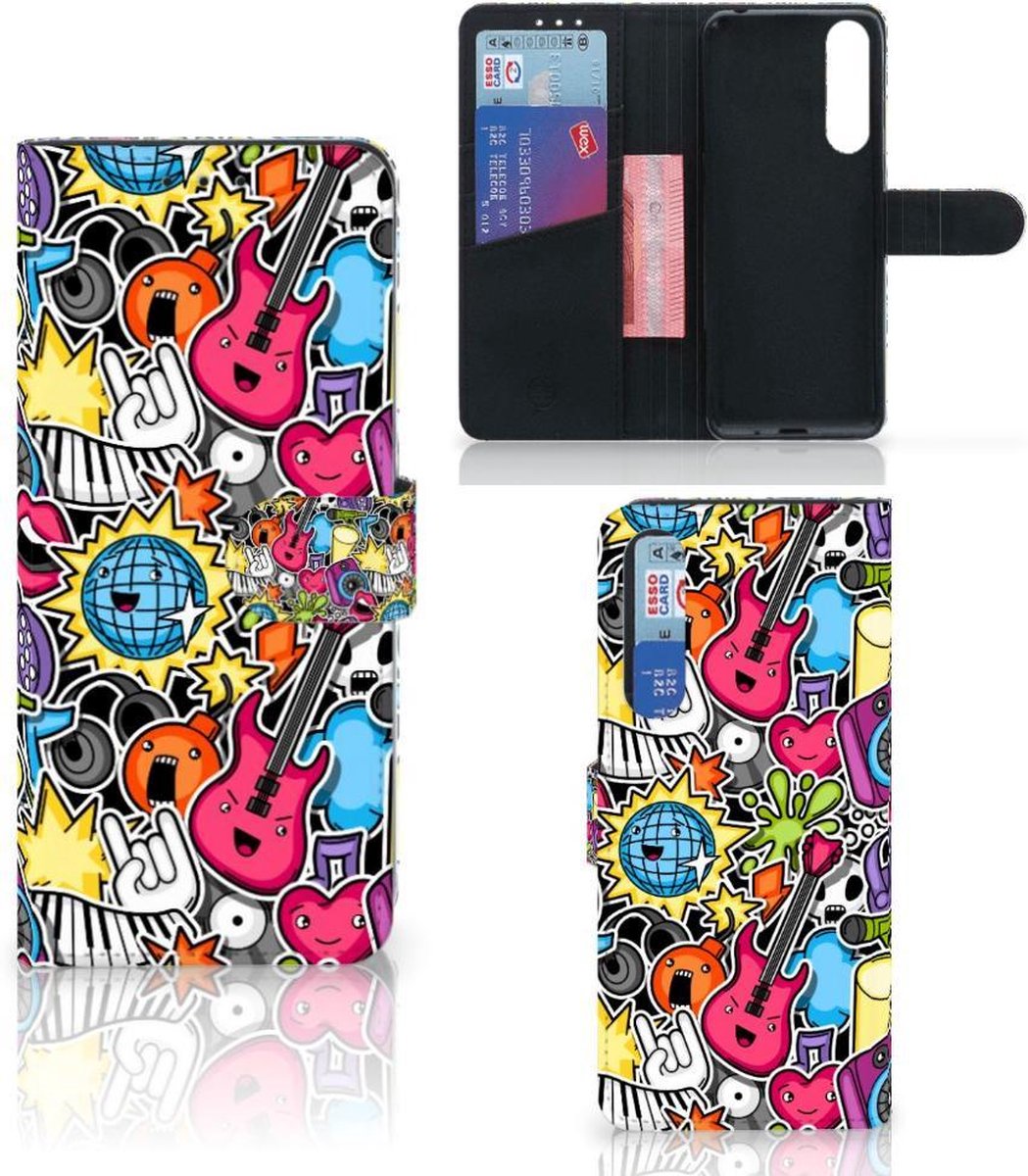 Book Case voor Sony Xperia 1 II Wallet Case met Pasjes Punk Rock