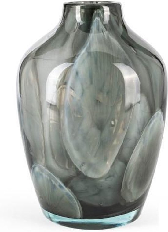 Vase Design Sorobon - Fidrio Grey Cloudy - verre, soufflé à la bouche - diamètre 20 cm, hauteur 28 cm