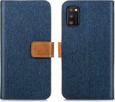 iMoshion Luxe Canvas Booktype Samsung Galaxy A41 hoesje - Donkerblauw