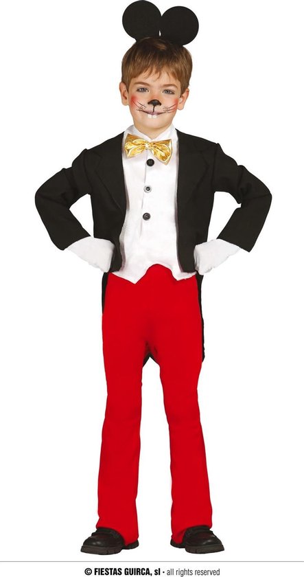 Fiestas Guirca Kostuum Mouse Boy Polyester Zwart/rood Mt