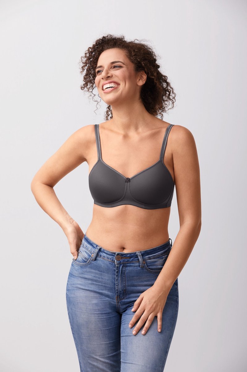 AMOENA BENELUX Amoena Mara Voorgevormde Prothese Bh Mara SB dark grey melange - maat EU 85C / FR Grijs