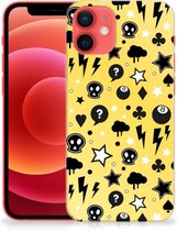 Silicone Back Cover iPhone 12 Mini Telefoon Hoesje Punk Yellow