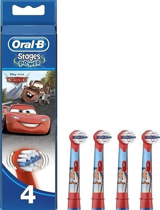 Oral-B Stages Power Kids Opzetborstels Cars - 4 stuks