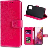 Bloemen Book Case - Samsung Galaxy S20 FE Hoesje - Roze