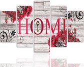 Schilderij HOME op hout (print op canvas) XXL, wanddecoratie