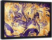 Foto in frame Paars-Goud abstractie, 100x70cm, Premium print