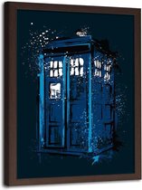 Foto in frame , Tardis Dr. Who ,  70x100cm , blauw wit zwart , wanddecoratie , Premium Print