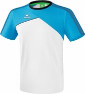 Erima Premium One 2.0 T-Shirt - Wit / Curacao / Zwart | Maat: L