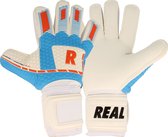 Real Twin Force Keepershandschoenen Kinderen - Wit / Lichtblauw / Rood | Maat: 3