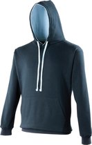 Awdis Varsity Hooded Sweatshirt / Hoodie (Nieuwe Franse marine/Sky Blue)