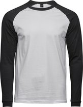 Tee Jays Herenshirt met lange mouwen Baseball T-Shirt (Wit/zwart)