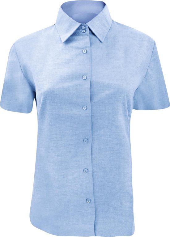 Russell Collectie Dames/Dames Korte Mouw Easy Care Oxford Shirt (Oxford Blauw)