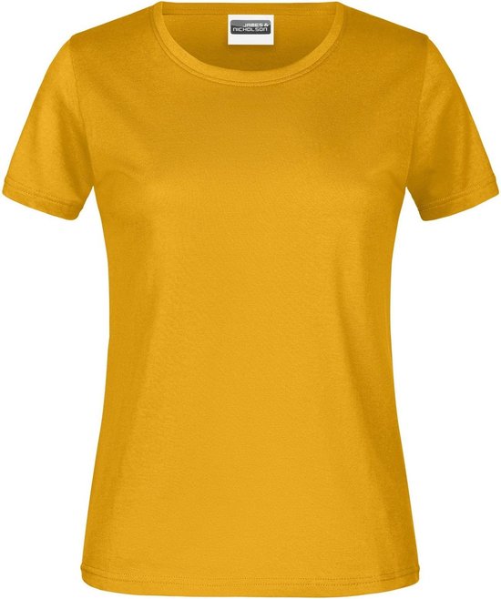 James And Nicholson T-Shirt Basic Col Rond Femme / Femme (Jaune Doré)