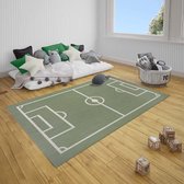 Kinderkamer vloerkleed Voetbalveld - groen/zwart 160x230 cm