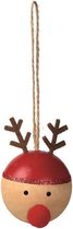 Moses Kersthanger Rendierkop 72 X 5 Cm Hout Rood/blank