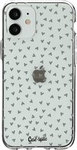 Casetastic Apple iPhone 12 Mini Hoesje - Softcover Hoesje met Design - Green Hearts Transparant Print
