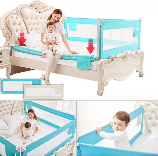 Baby bescherming 1 bedvangrail 1 zijde van bed 80x180 cm - ecru 180*80cm | bol.com