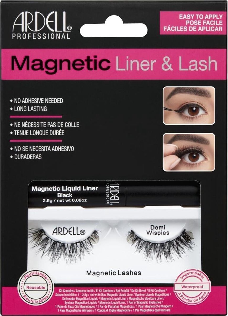 Ardell Magnetic Liquid Eyeliner & Lash - Demi Wispies - Gemiddeld volume, gemiddelde lengte