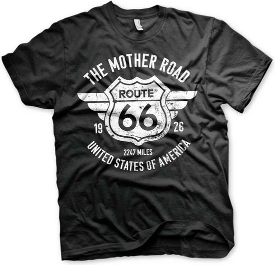 Route 66 Heren Tshirt -XL- The Mother Road Zwart