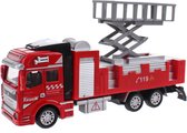 Toi-toys Brandweerwagen Friction Diecast Rood 19 Cm