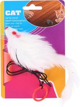 Pet Toys Kattenspeeltje Muis 7 Cm Polyester Wit