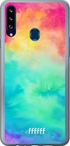 Samsung Galaxy A20s Hoesje Transparant TPU Case - Rainbow Tie Dye #ffffff