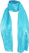 Pailletten sjaal - Turquoise/ hemelblauw - Disco - Glitter