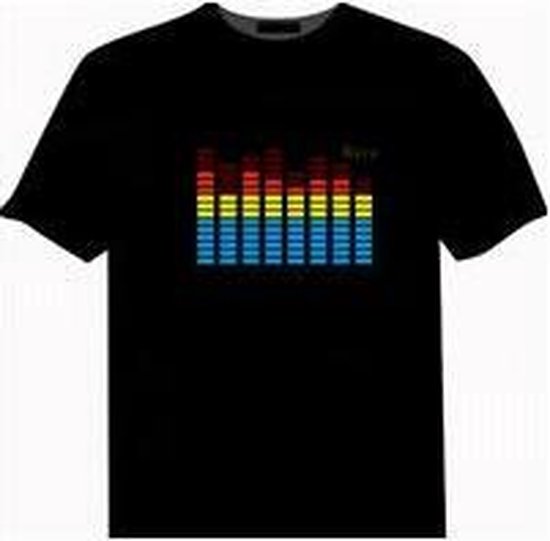 LED T-shirt Equalizer - Zwart - Drie kleuren