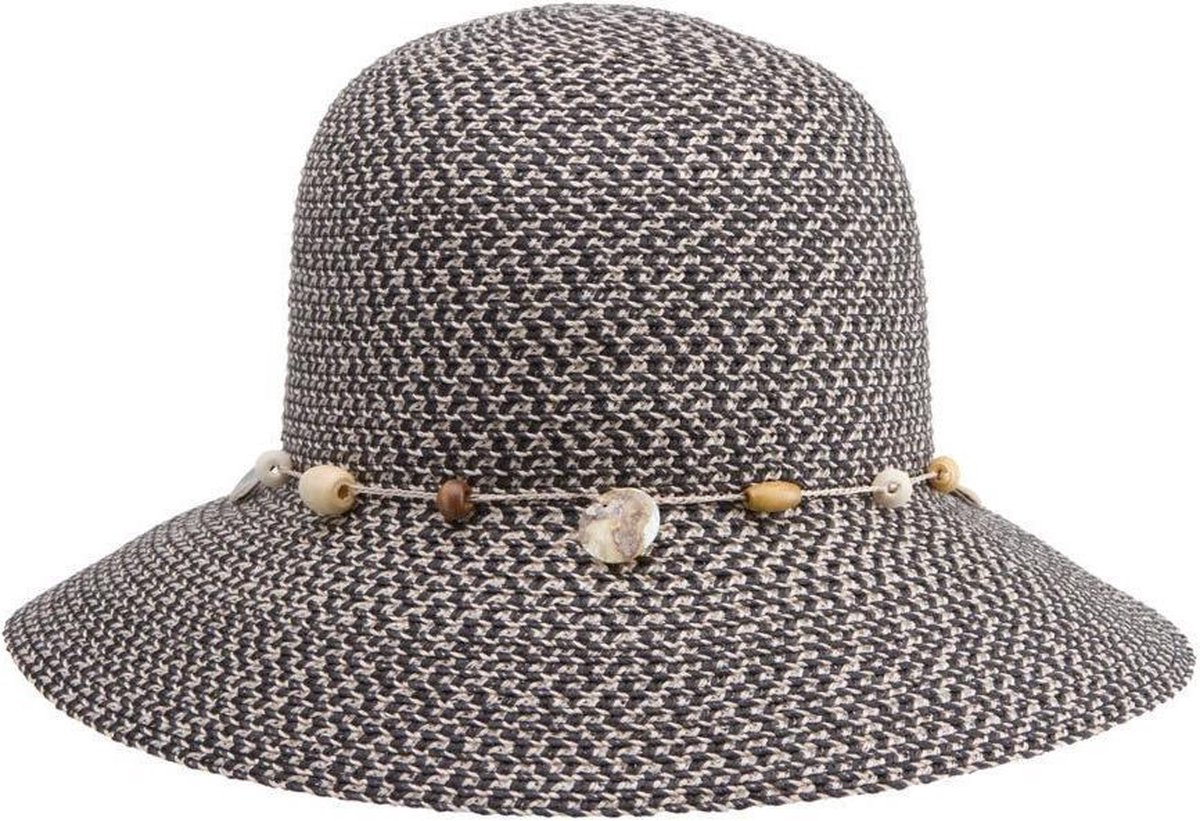 Gatsby Bucket Hat – Strandhoed Dames UV Bestendig UPF50+ - Maat: M-L: 58 cm - Charcoal