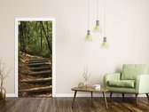 Sticky Decoration - Luxe Deursticker Houten trap in het bos - op maat voor jouw deur
