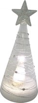 Peha Kerstglas Boom Met Ster Led 23,5 Cm Glas Transparant/wit
