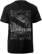 Led Zeppelin Heren Tshirt -XL- Vintage Print LZ1 Zwart