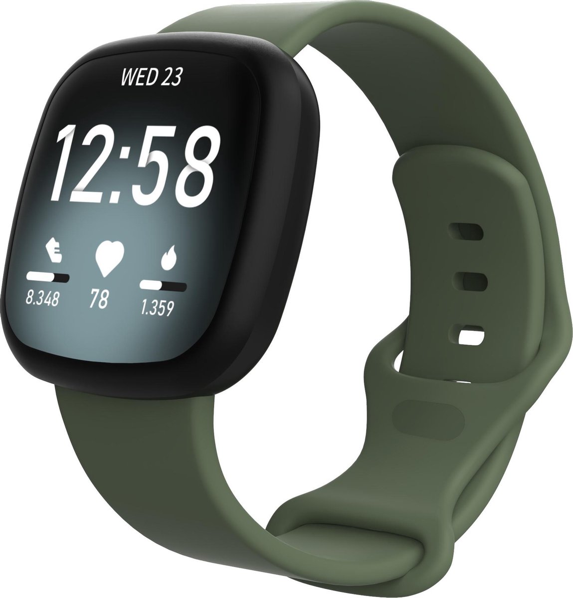 Fitbit Versa 3 / Sense sport band groen SM Horlogeband