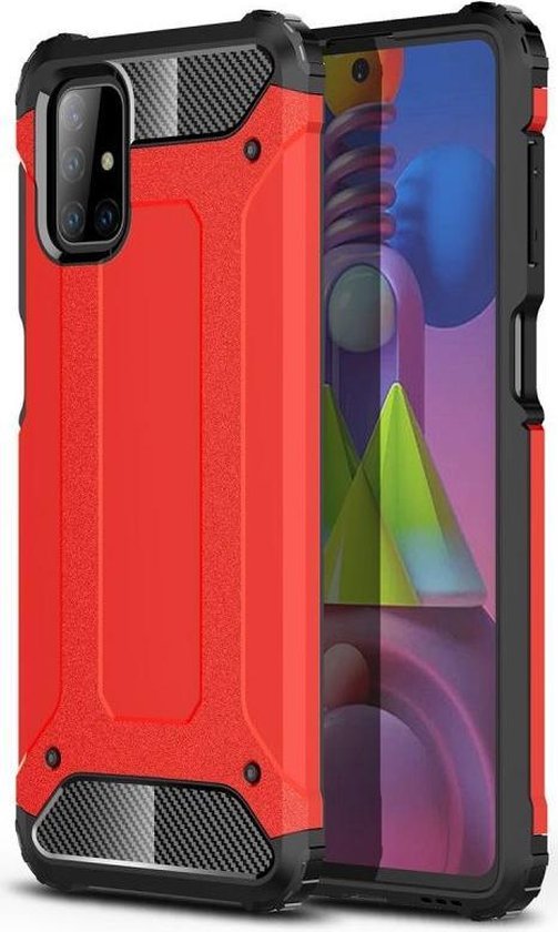 Samsung Galaxy M51 Hoesje Shock Proof Hybride Back Cover Rood