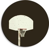 Dibond Wandcirkel - Basketbalpaal - 40x40cm Foto op Aluminium Wandcirkel (met ophangsysteem)