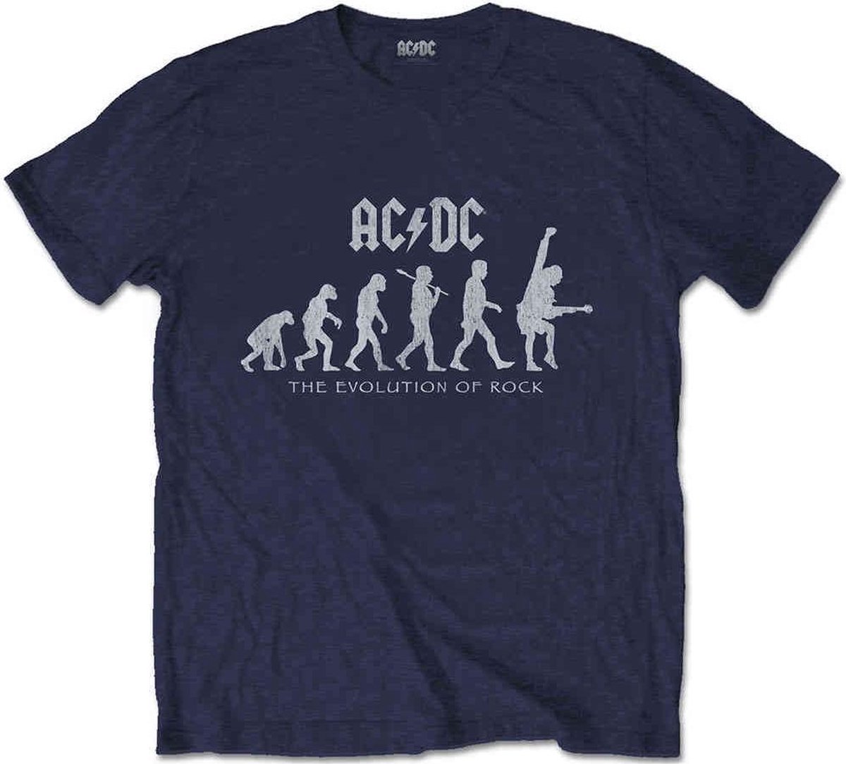 AC/DC - Evolution Of Rock Heren T-shirt - M - Blauw